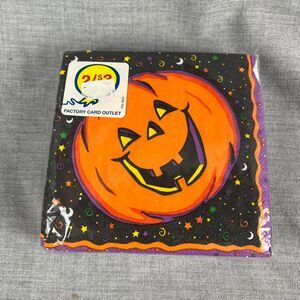 Vtg Halloween Paper Art Beverage Napkins Qty 30,  3-Ply USA Unopened NOS 10"x10"